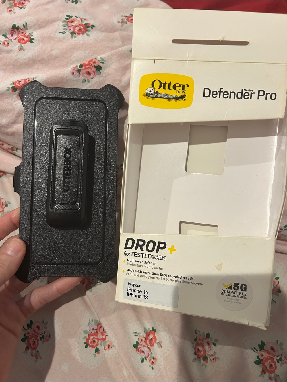 OtterBox Defender Pro iPhone 14 13 Black HOLSTER ONLY Belt Clip Kickstand